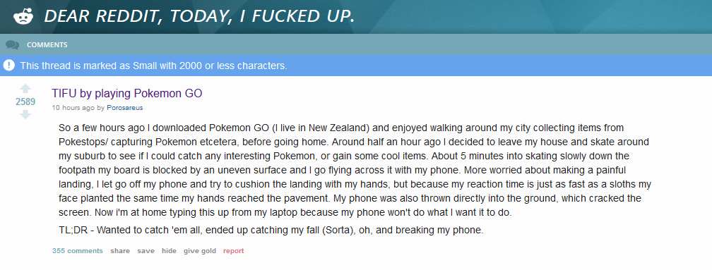 pokemon go tifu reddit